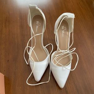 White Satin Wedding Shoes NWOT